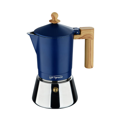 Cafetera de 6 tazas azul Mediterránea  apta para inducción - San Ignacio