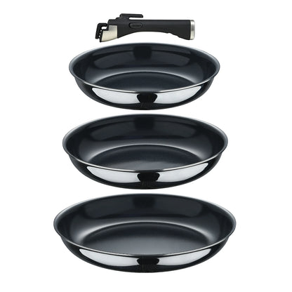 Juego de 3 sartenes + 1 Mango desmontable LEGACY - MasterPRO