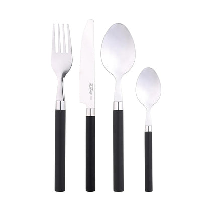 Juego de Cuberteria 24 Piezas Acero Inox Happie Black - San Ignacio