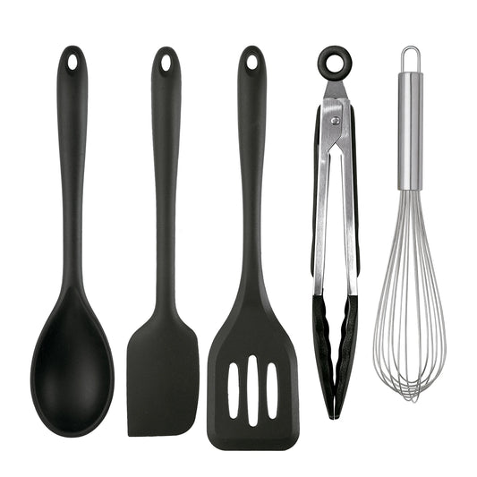 Juego de 5 Utensilios de Silicona Gris Oscuro Cooking Lovers - Bergner