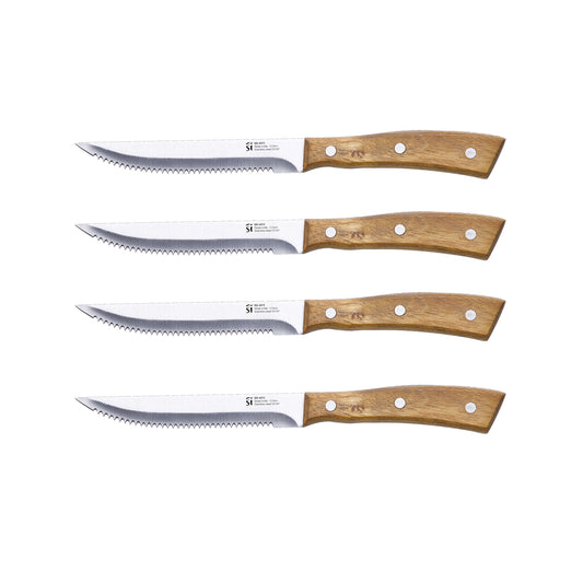 Juego de 4 Cuchillos Chuleteros Acero Inox Moods - San Ignacio