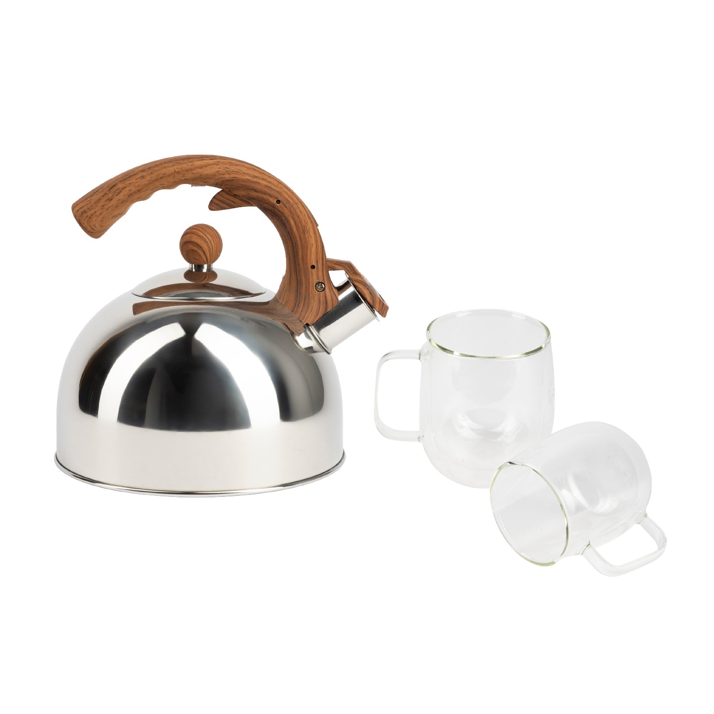 Juego de té compuesto por tetera de 2.3 L y 2 tazas de vidrio - Bergner