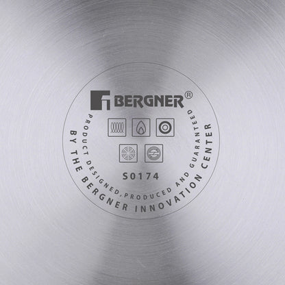 Olla Alta con tapa de 28Cm de Acero Inox Copper - Bergner
