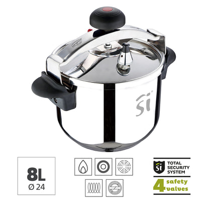 Olla a Presion Córdoba 8L Acero Inox 24cm. - San Ignacio