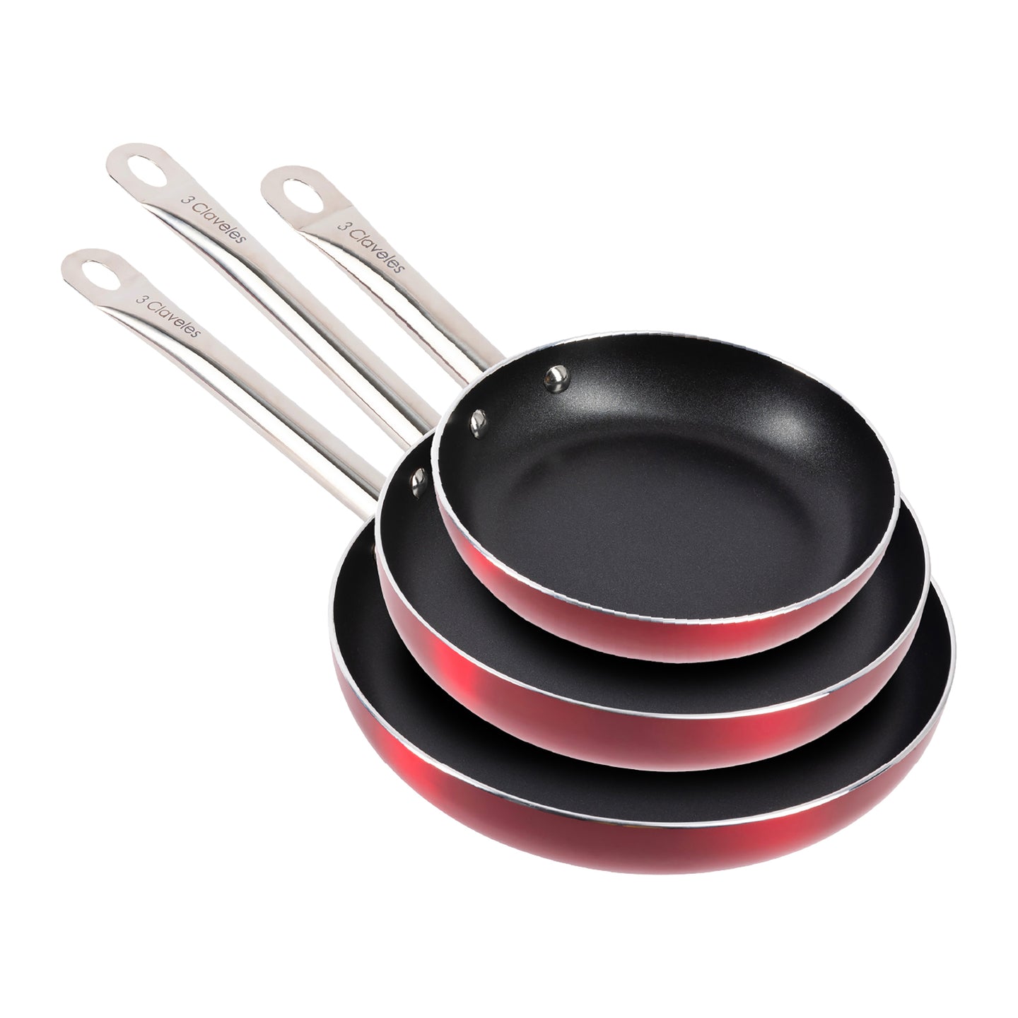 JUEGO DE 3PZS SARTEN ALU PRENS IND 3CLAVELES