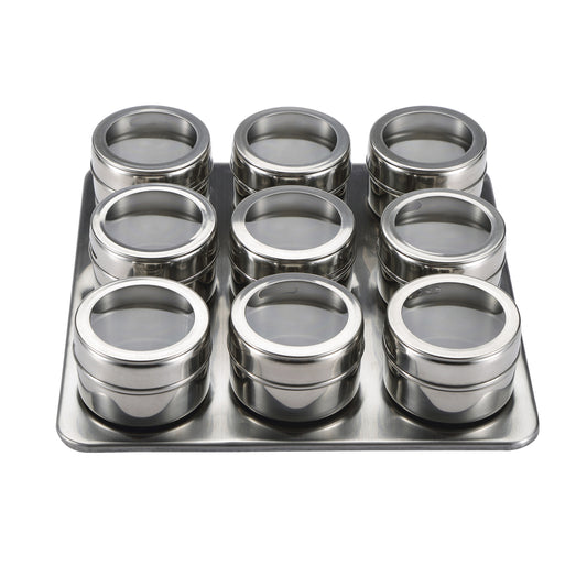 Set de 9 especieros imantados con soporte MasterPRO Foodies