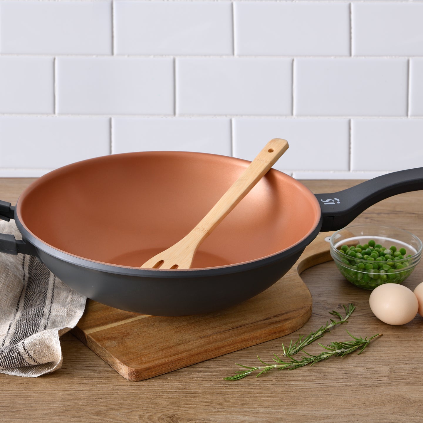 Wok San Ignacio de aluminio fundido 32 cm - Bronze (1)