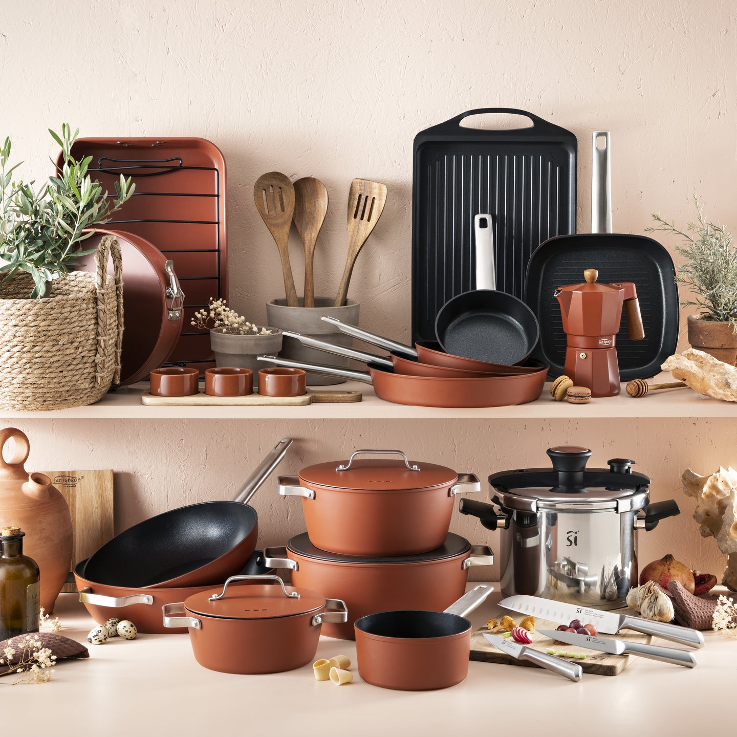 Batería de cocina de 7 piezas San Ignacio de aluminio forjado reciclado - Agros Reeco