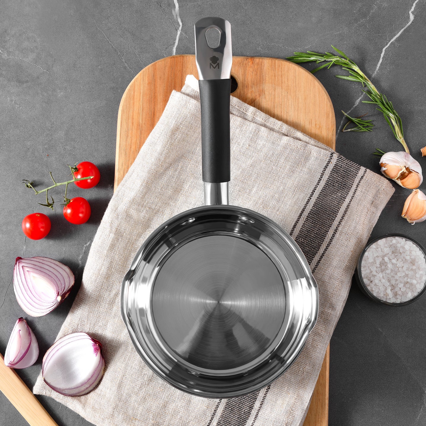 Cazo de cocina de acero inoxidable MasterPRO 16cm - Foodies (1)