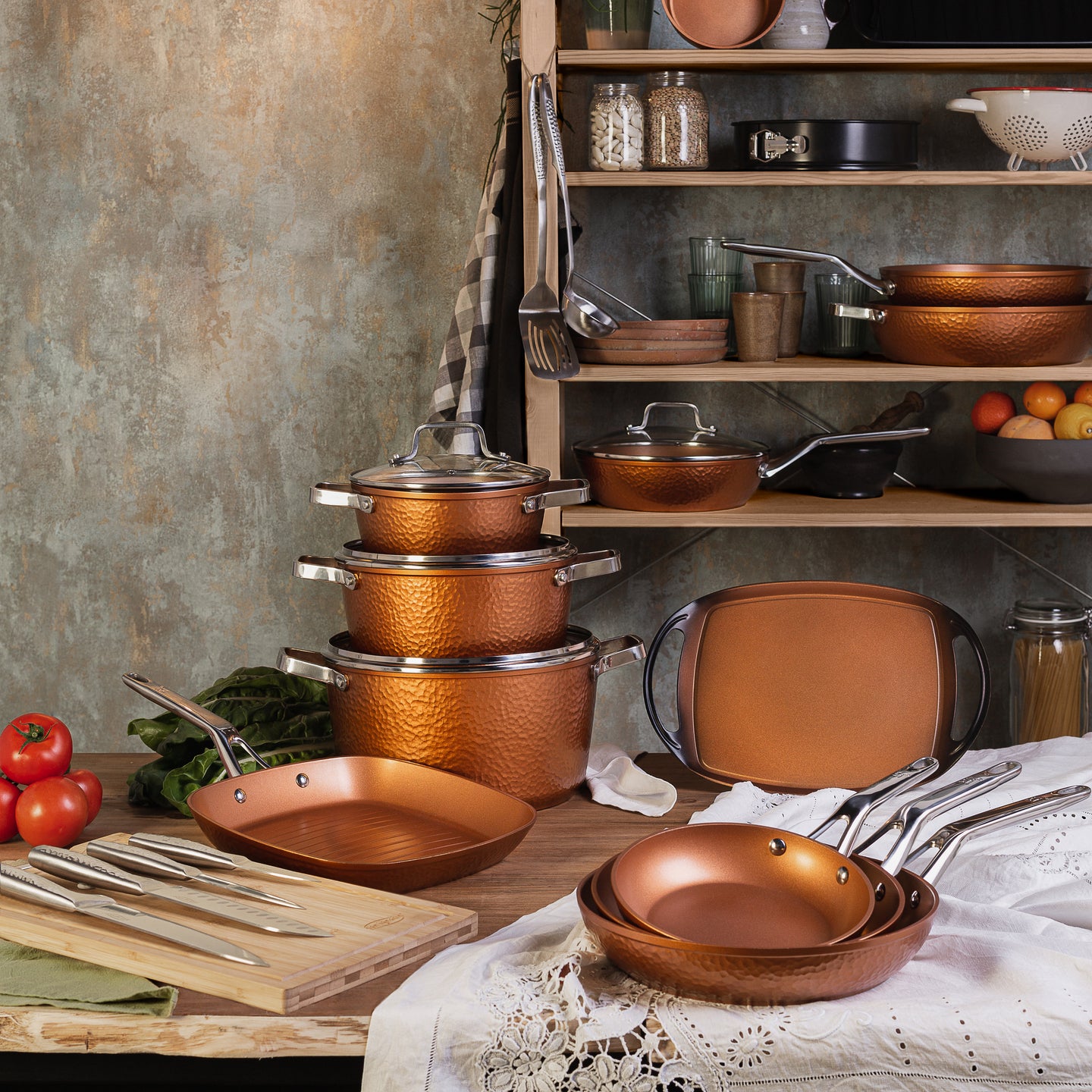 Wok y sartén grill San Ignacio de aluminio forjado - Origen (1)