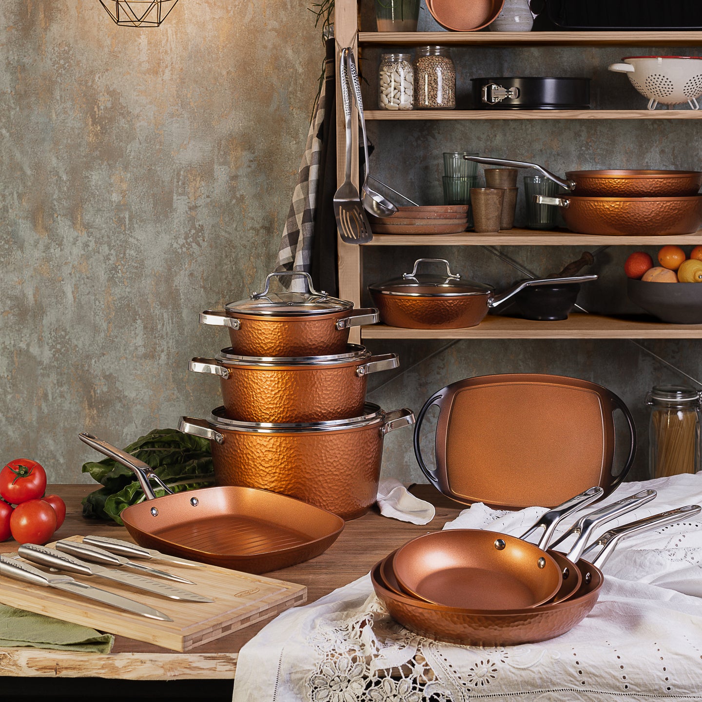 Sartén grill y cuchillos San Ignacio de aluminio forjado - Origen (1)