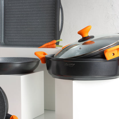 Batería de cocina San Ignacio de aluminio forjado 8 piezas - Lava (2)