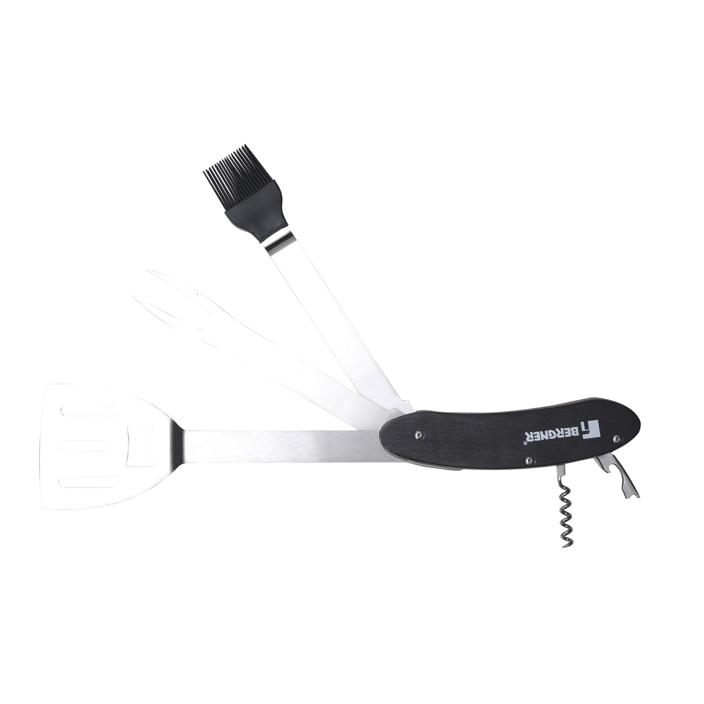 SET 5 IN 1 BBQ MULTI TOOL SS IN BLACK BG