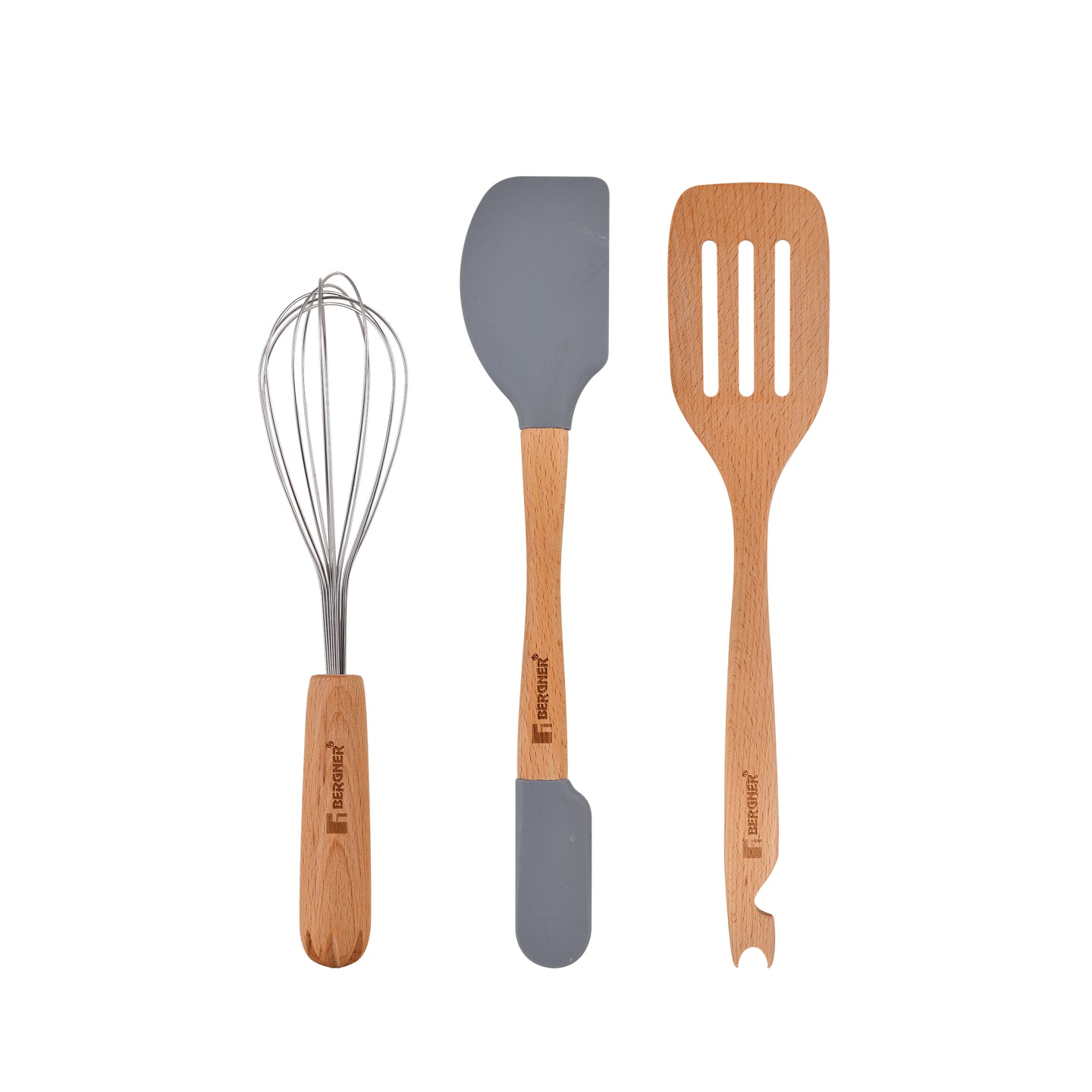 SET 3PC DE UTENSILIOS DE COCINA MULTIFUNCIÓN MADERA DE HAYA GENIUS BG