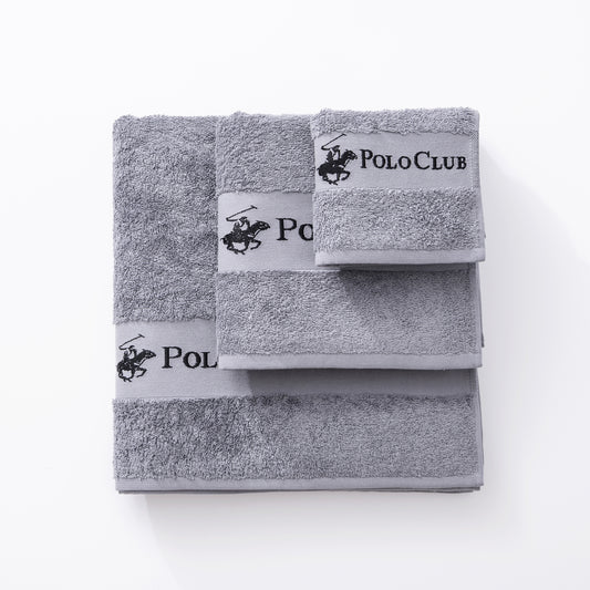 JUEGO DE 3 PZS TOALLA DE BAÑO 30X50 + 50X90 + 70X140 GRIS POLO CLUB