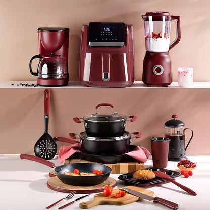 Set 2 Boles Mezclador 20Cm + 24Cm Acero Inox Maroon - Bergner