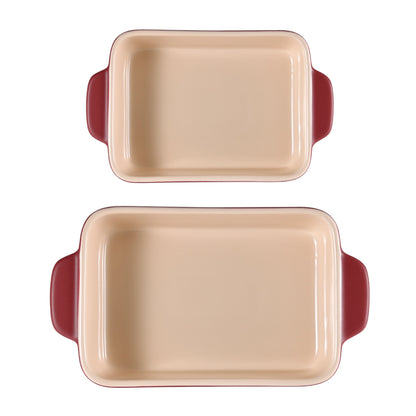 Set 2 Bandejas de Horno de Gres Maroon - Bergner