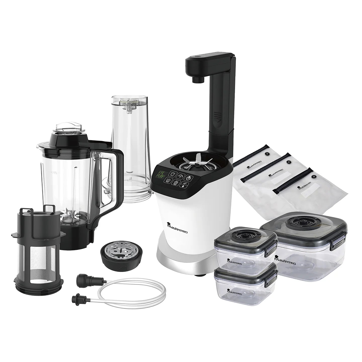 Set Batidora al Vacio 1000W 1.5L Con Vaso 0,7L + Accesorios Trio Nutrimix MasterPRO
