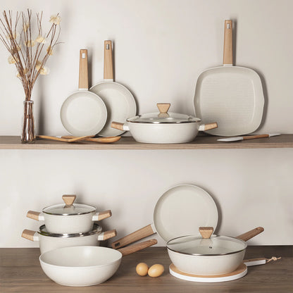Sartén para saltear con Tapa 28 Cm Alu Forjado Naturally - Bergner
