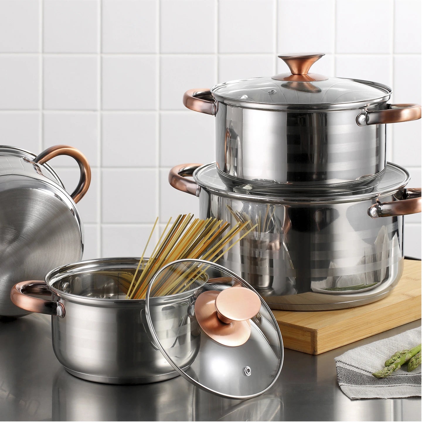 Bateria de cocina de 8 piezas de Acero Inoxidale Altea - San Ignacio