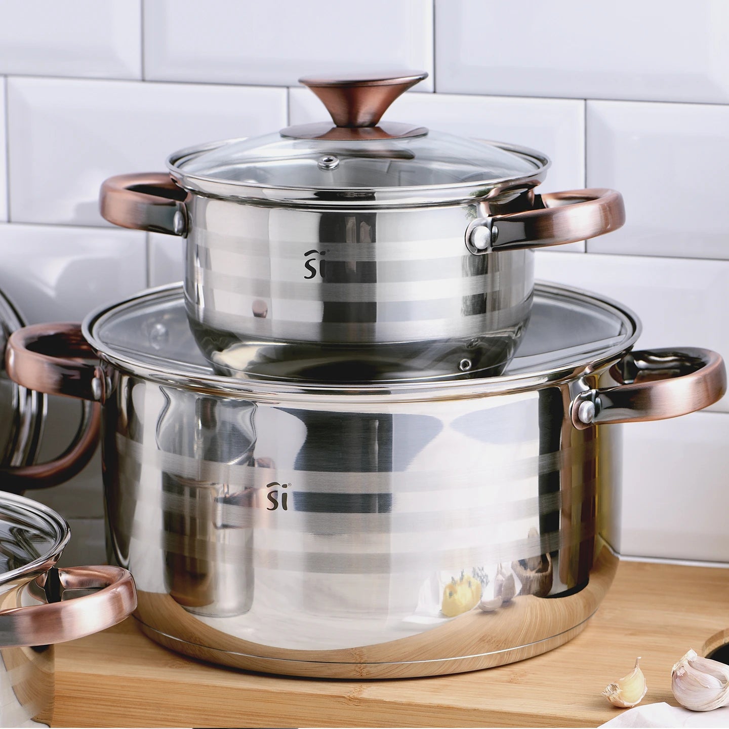 Bateria de cocina de 8 piezas de Acero Inoxidale Altea - San Ignacio