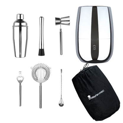 The Drop set de coctelería de 6 piezas con cubitera - Color Cromo