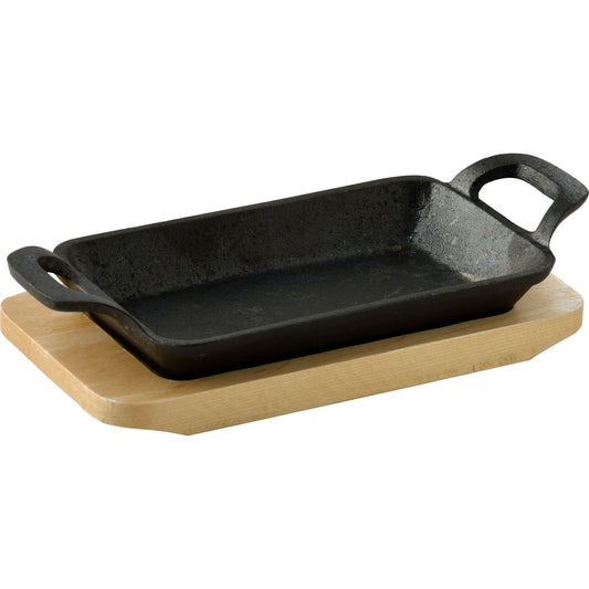 Sartén mini rectangular de hierro fundido con base - Cook & Share
