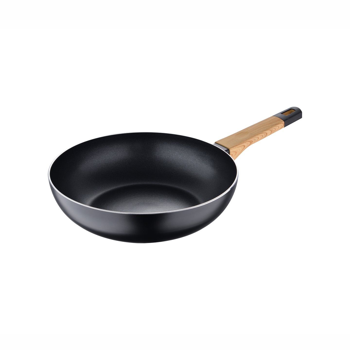 WOK 28X7.5CM ALUMINIO PRENSADO IND EARTH BLACK BG