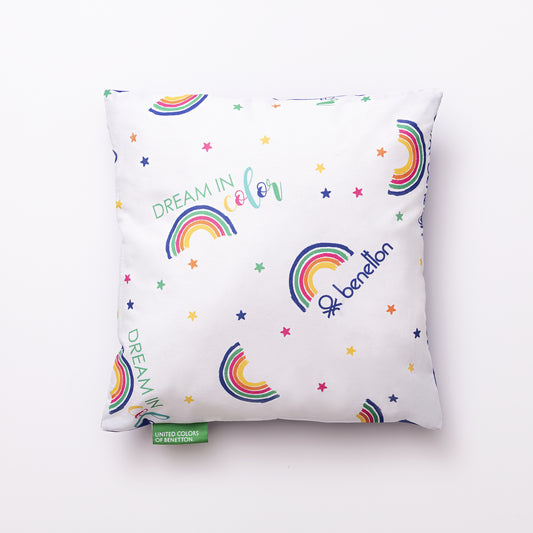 Cojín infantil arcoiris Benetton 30x30cm & COJÍN 30X30CM 250GSM 100% ALGODÓN RAINBOW BE