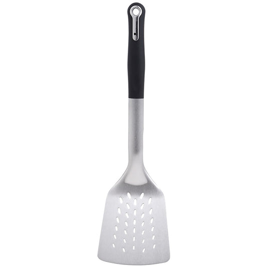 ESPATULA RANURADA 33.6X9.5X4.6CM  ACERO INOX + PBT FOODIES MP