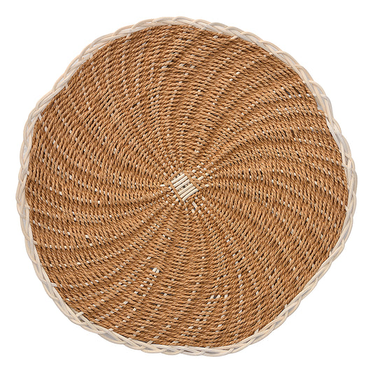 Mantel individual redondo 38cm & MANTEL REDONDO 38CM MIMBRE Y PAPER NATURAL LM