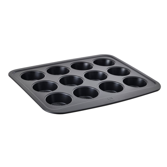 MOLDE DE HORNO 12 MUFFIN 37.2X31.4X3.3CM ACERO AL CARBONO FOODIES MP