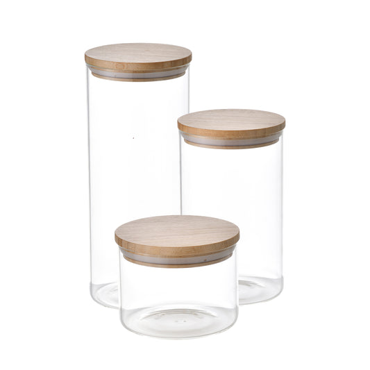 Set 3 Tarros de vidrio San Ignacio - Natur & SET 3PC BOTES BORO NATUR SG