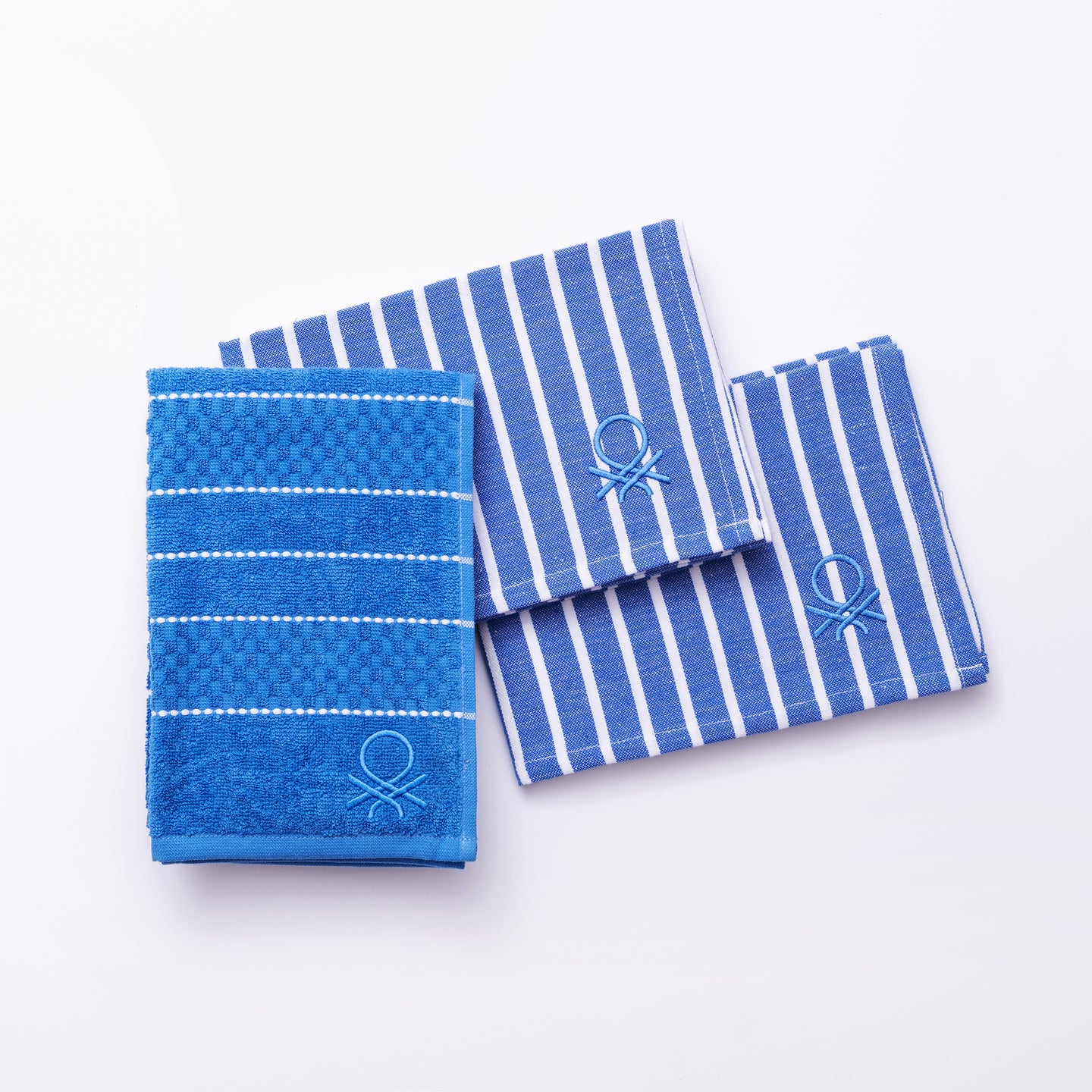 SET 3PC SERVILLETA Y PAÑO COCINA (PAÑO TERRY 50X50CM + SERVILLETA (X2)) 100% ALGODÓN AZUL RAINBOW BE