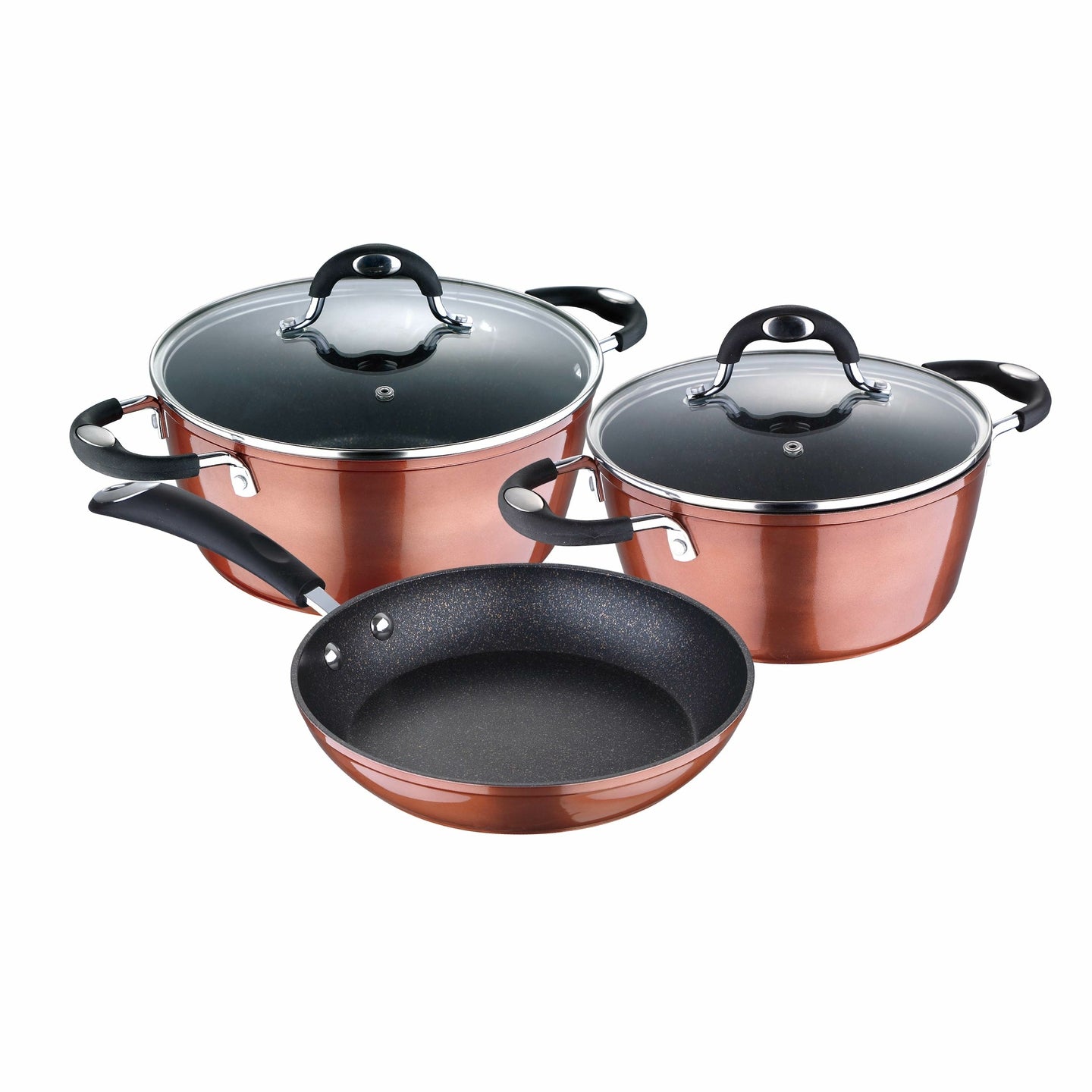 Batería de cocina Bergner 5 piezas Aluminio forjado - Copper