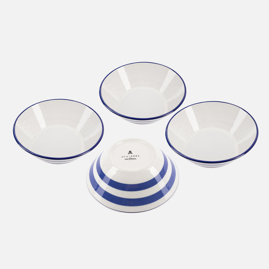SET BOLS RAYAS 4PC  50CL CERAMICA RAYAS MEDITERRANEAN SCALPERS HOME SC