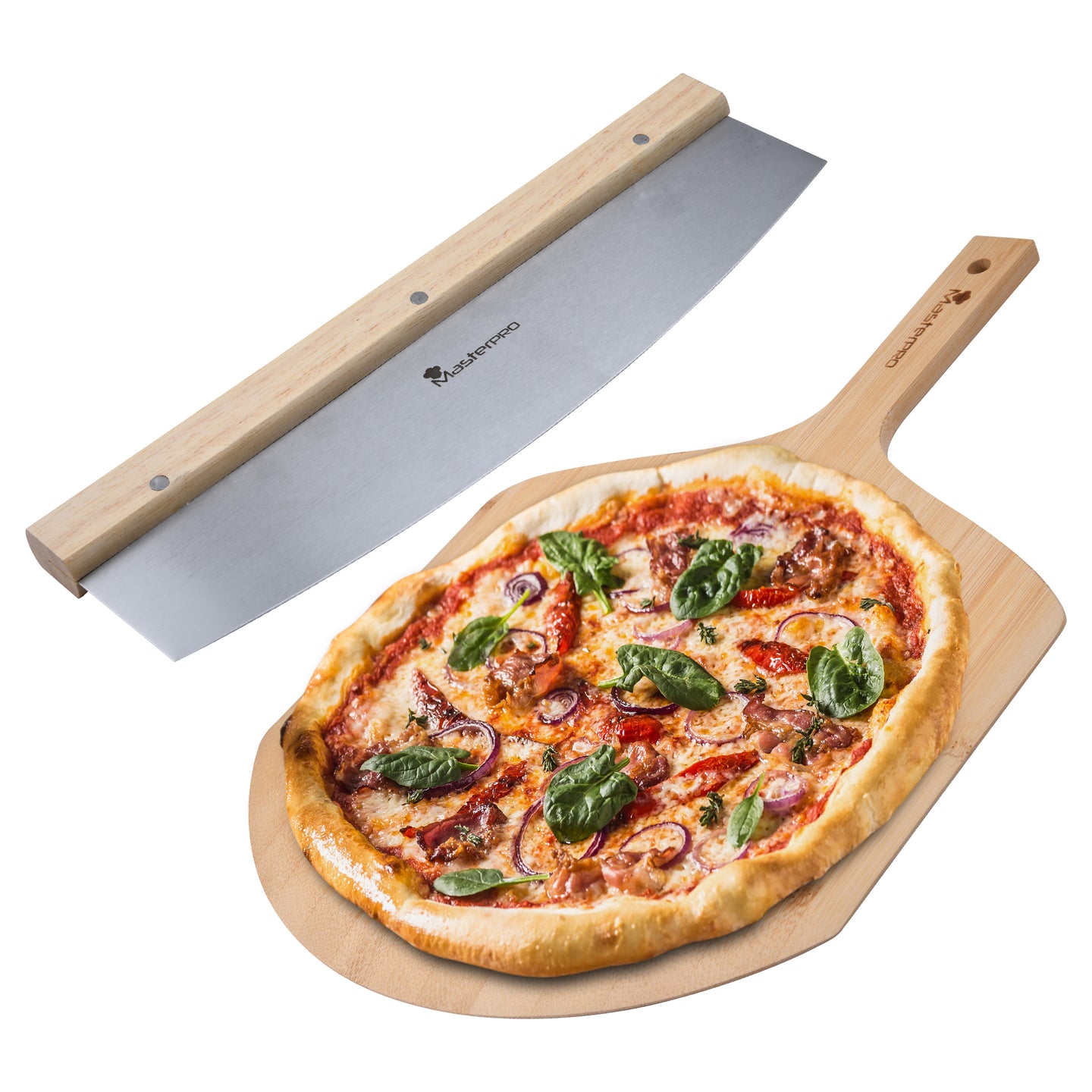 Tabla de corte y cortador de pizza MasterPRO (2) & SET COMPUESTO CORTA PIZZA Y TABLA DE CORTE (ES)