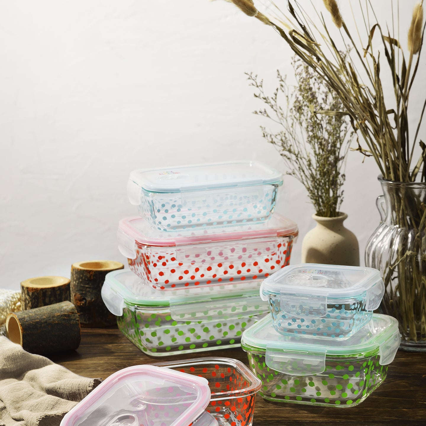 Táper rectangular de vidrio 640ml azul - Casa Samantha (2)