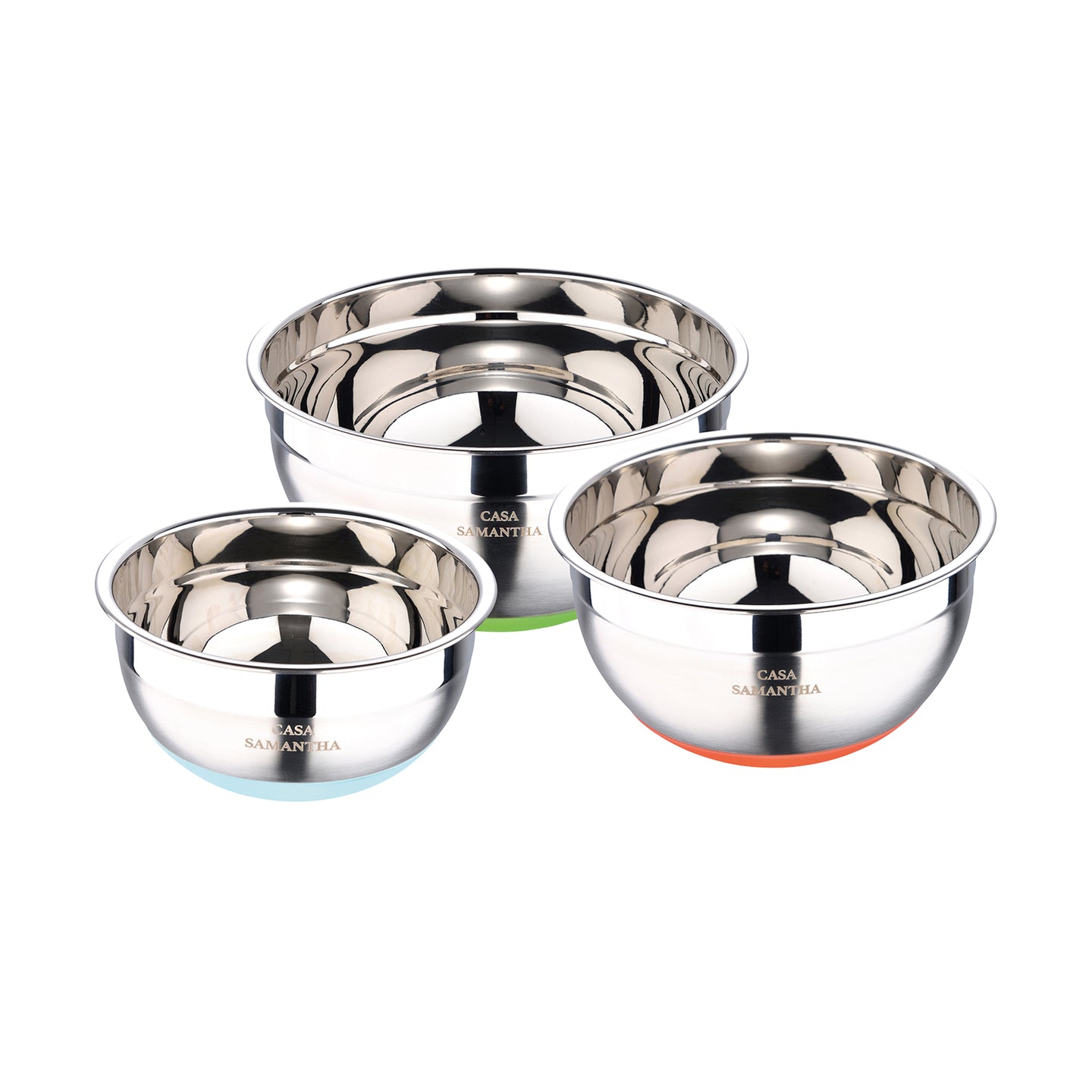 SET 3PCS BOL DE MEZCLAS ACERO INOX SABOR CASA SAMANTHA