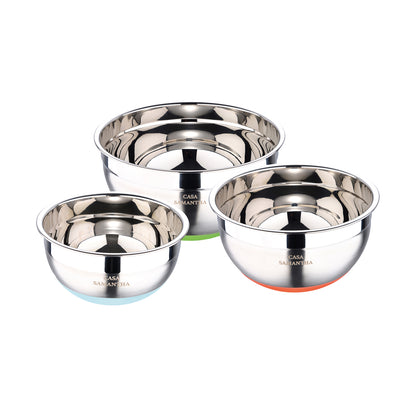 SET 3PCS BOL DE MEZCLAS ACERO INOX SABOR CASA SAMANTHA