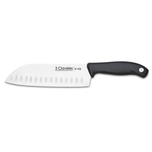 CUCHILLO SANTOKU ALVEOALADO 18CM ACERO INOX 3CLAVELES