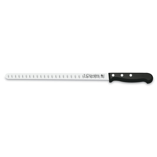 CUCHILLO JAMONERO ALVEOLADO 29CM ACERO INOX 3CLAVELES