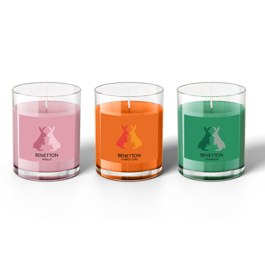 Set de 3 velas aromáticas Benetton Animals