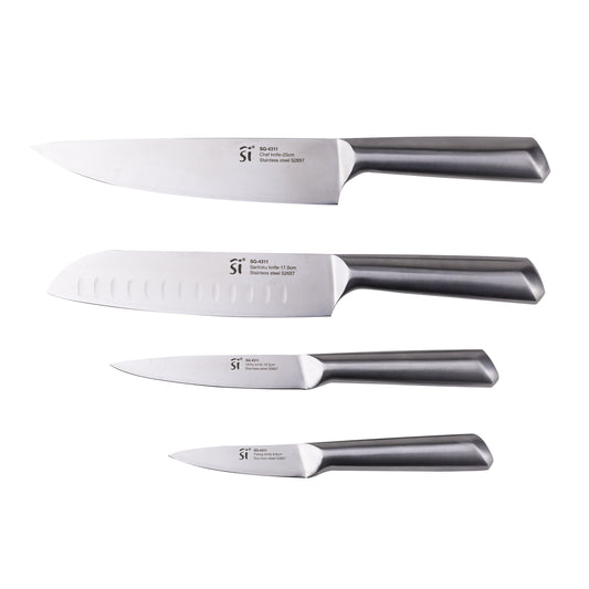 Set 4 cuchillos de cocina San Ignacio - Agros Reeco & SET 4PC CUCHILLOS ACERO INOX AGROS SG