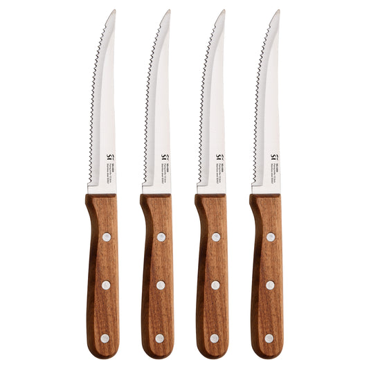 SET 4PC CUCHILOS CHULETEROS ACERO INOX AGROS SG