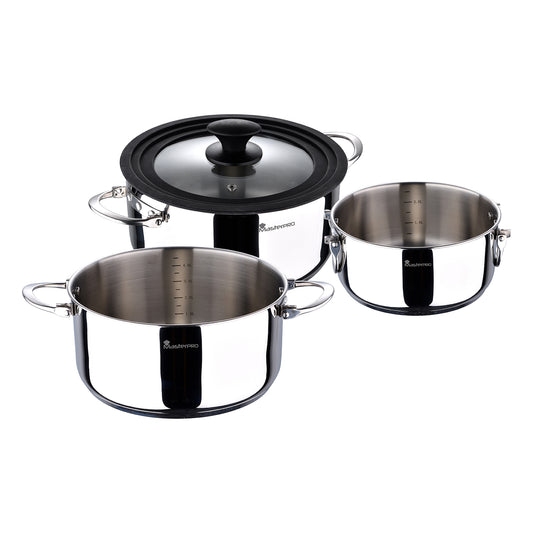 SET 4PC BATERIA DE COCINA ACERO INOX FOODIES MP