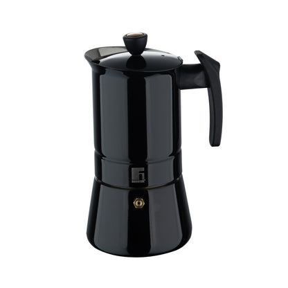 CAFETERA 6 TAZAS 14.2X10.5X20CM ACERO INOX IND NEGRO + COBRE COPPER BG