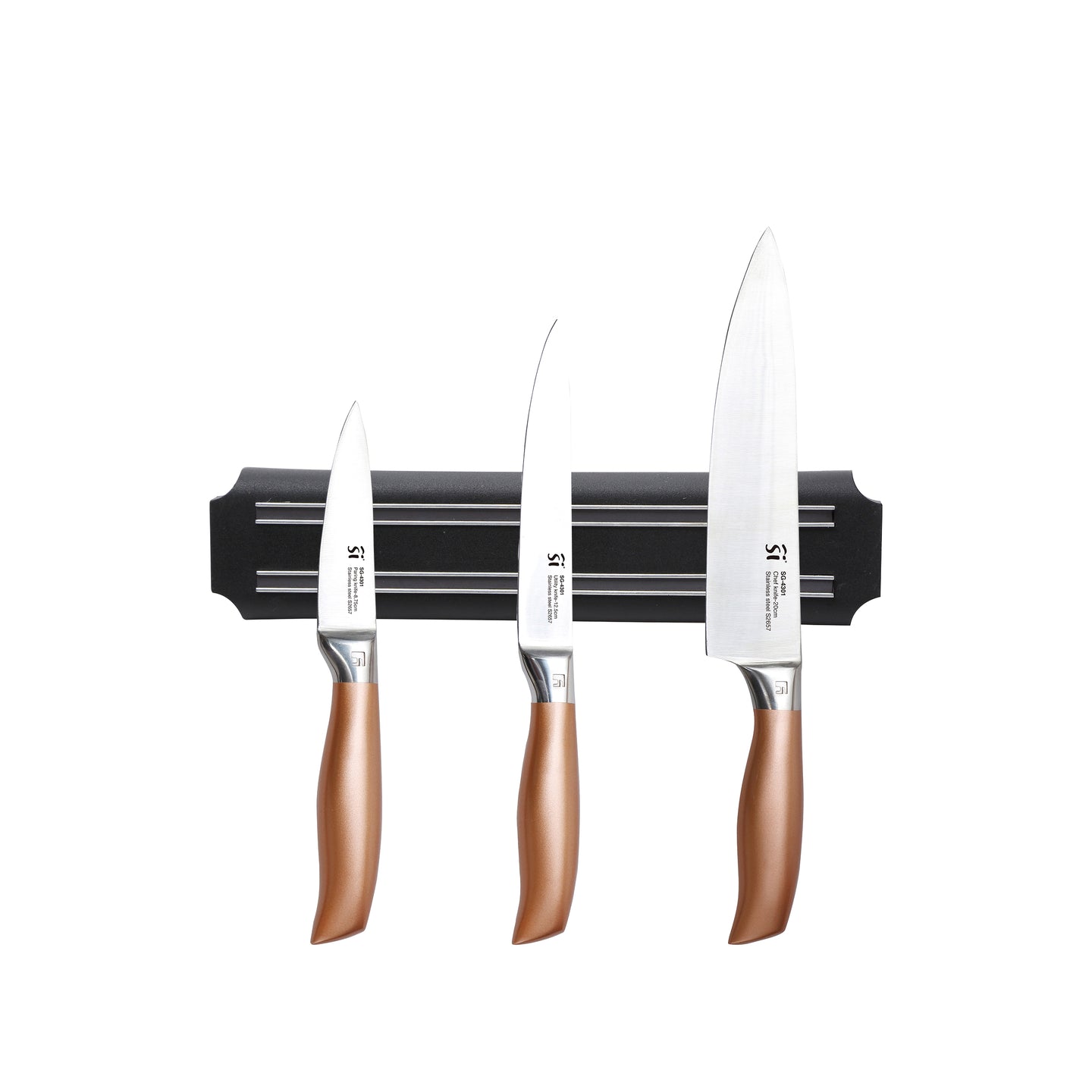 JUEGO DE CUCHILLOS 4PZS ACERO INOX COBRE SG