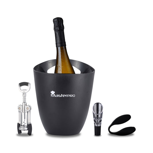 Set de vino MasterPRO - Foodies Oenology & SET VINO CUBITERA SACACORCHO DOSIFICADOR DESCAPSULADOR